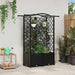 Hevet Bed med Trellis og Tak Svart 122 x 40 x 138 cm PP