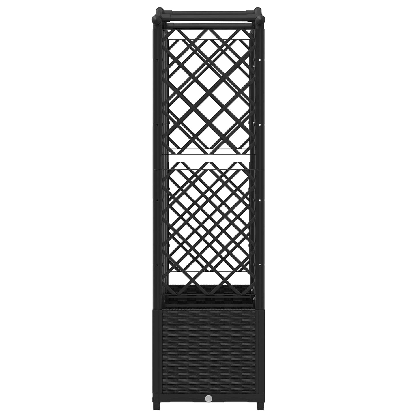 Hevet Bed med Trellis og Tak Svart 163 x 40 x 138 cm PP