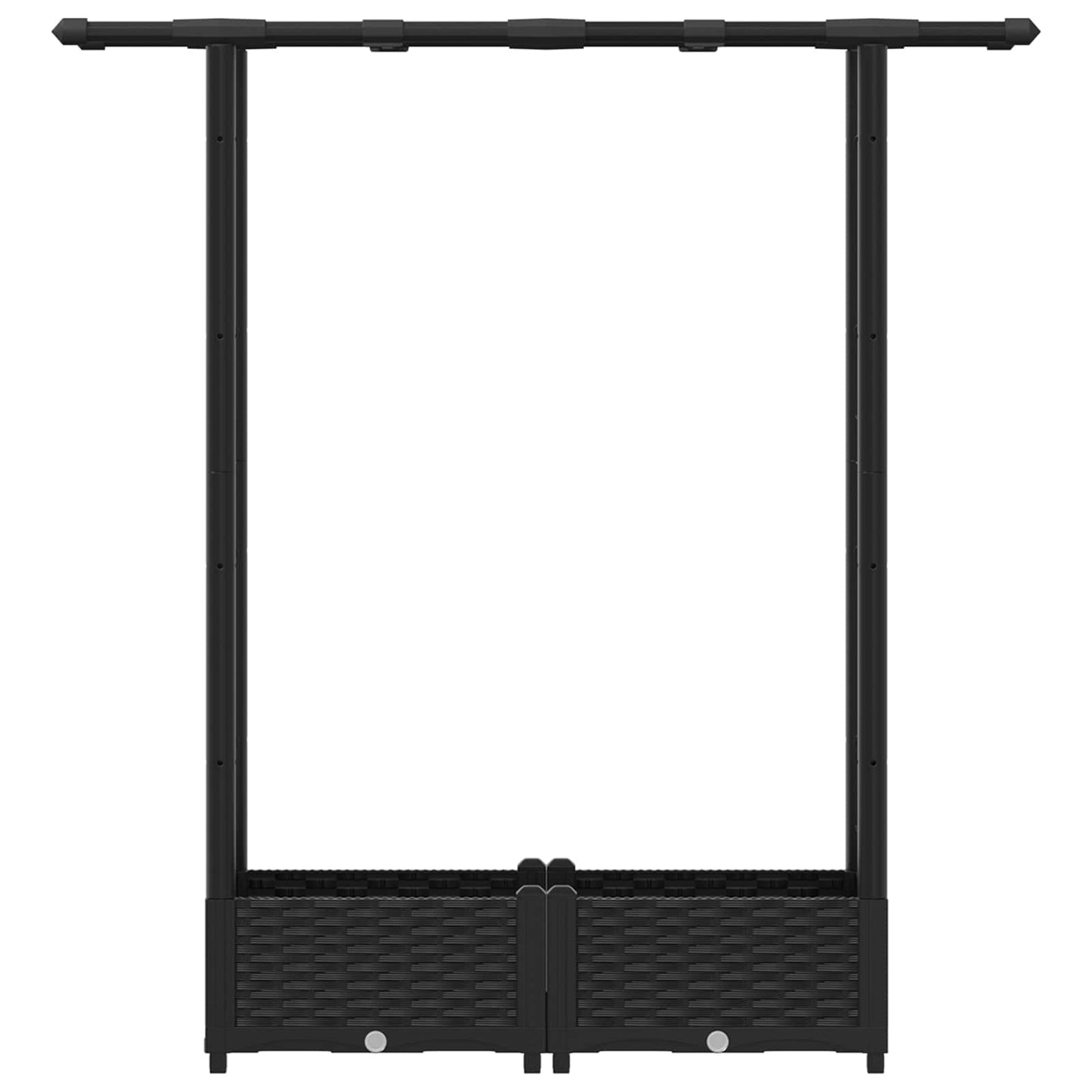 Hevet Bed med Trellis og Tak Svart 122,5 x 40 x 123 cm PP