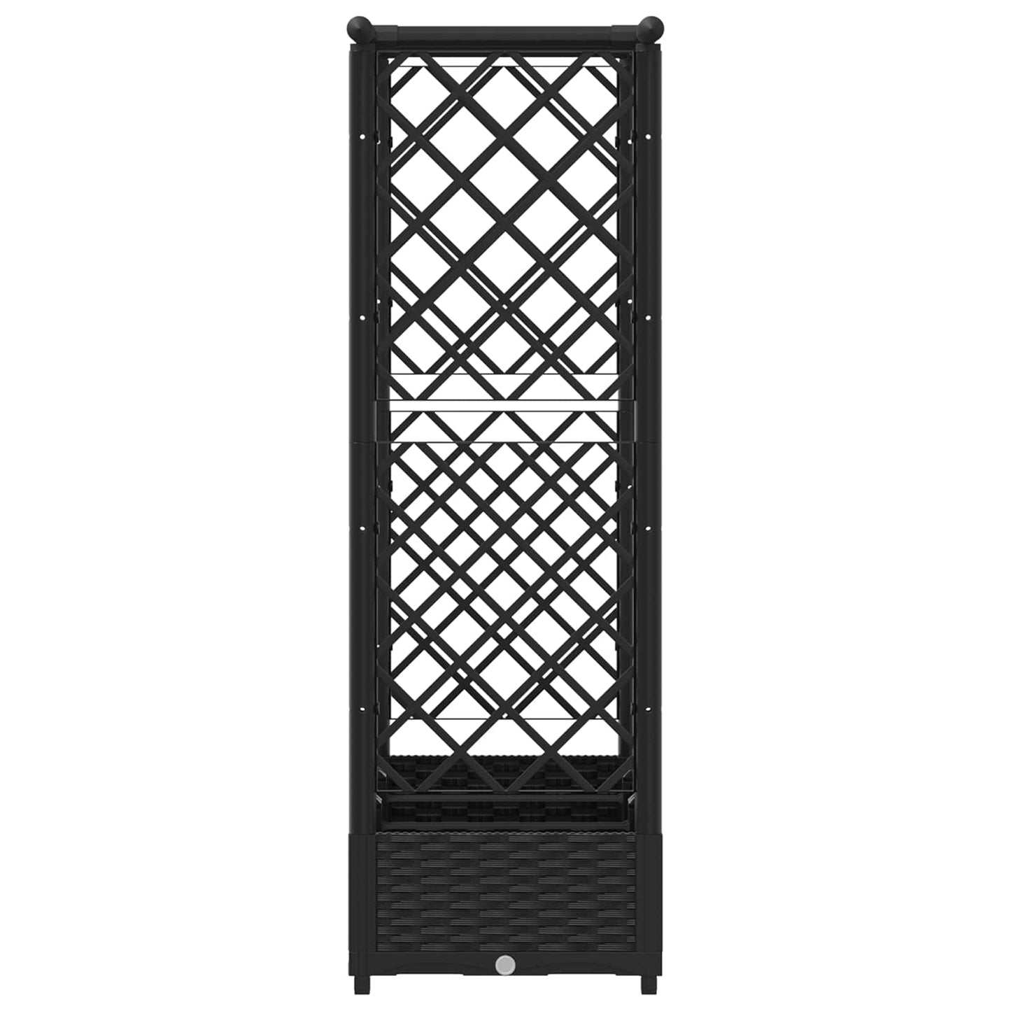 Hevet Bed med Trellis og Tak Svart 164 x 40 x 123 cm PP