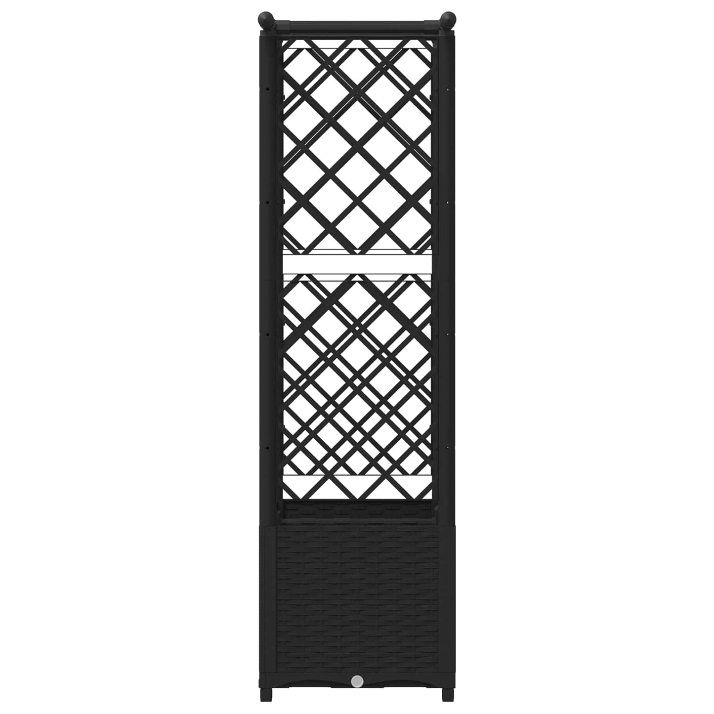 Hevet Bed med Trellis og Tak Svart 124,5 x 40 x 138 cm PP