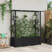 Hevet Bed med Trellis og Tak Svart 162,5 x 40 x 138 cm PP