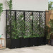Hevet Bed med Trellis og Tak Svart 203 x 40 x 138 cm PP
