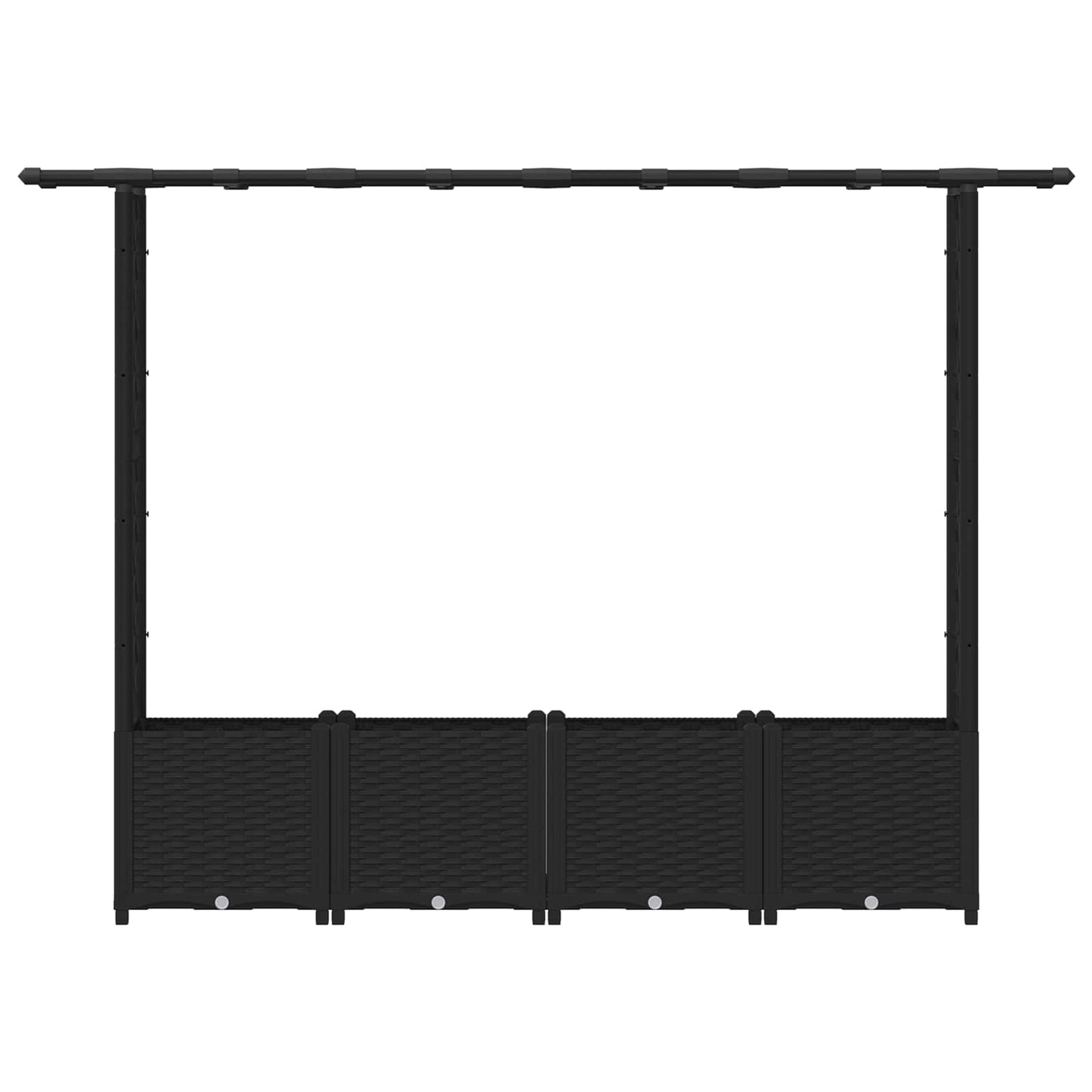 Hevet Bed med Trellis og Tak Svart 203 x 40 x 138 cm PP