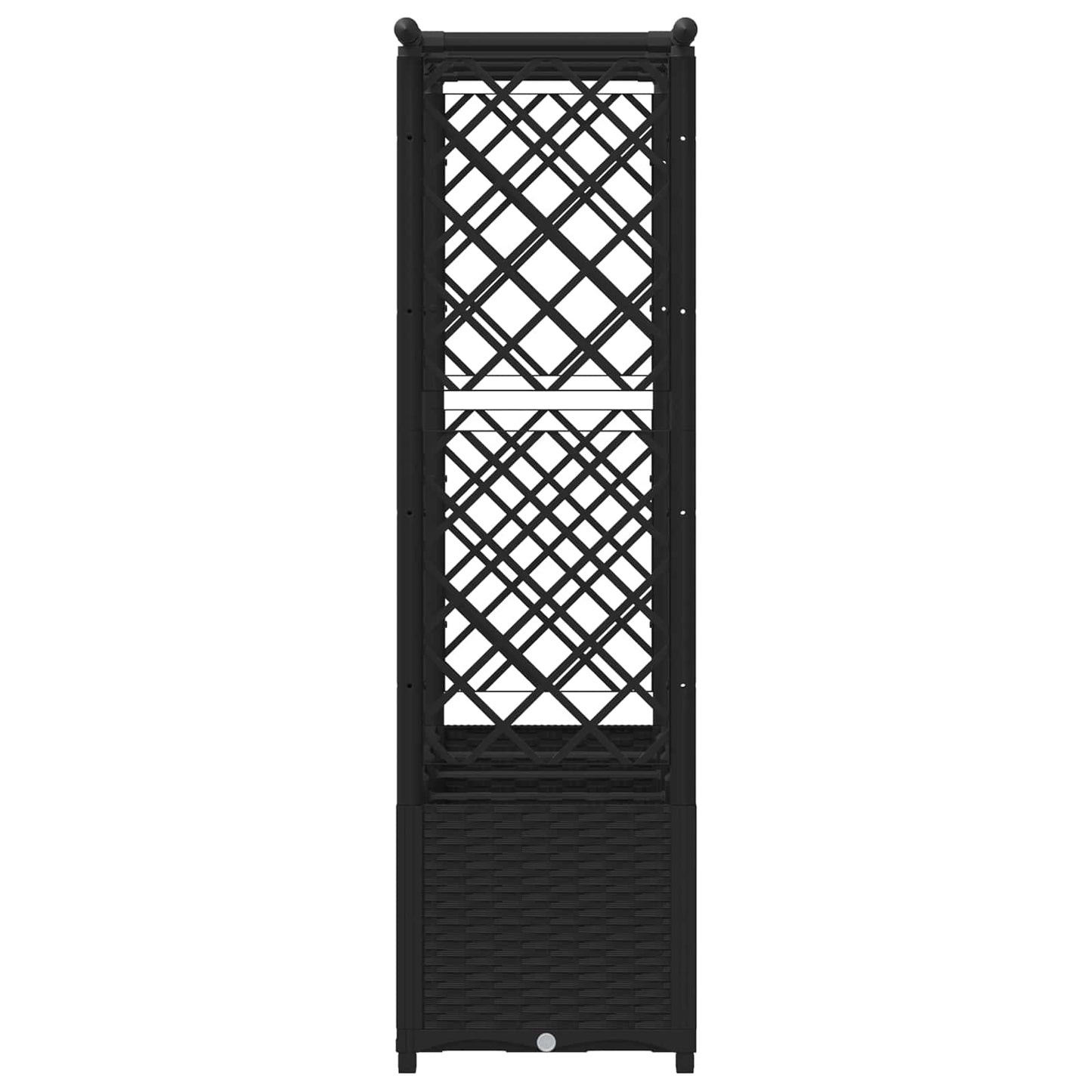 Hevet Bed med Trellis og Tak Svart 203 x 40 x 138 cm PP