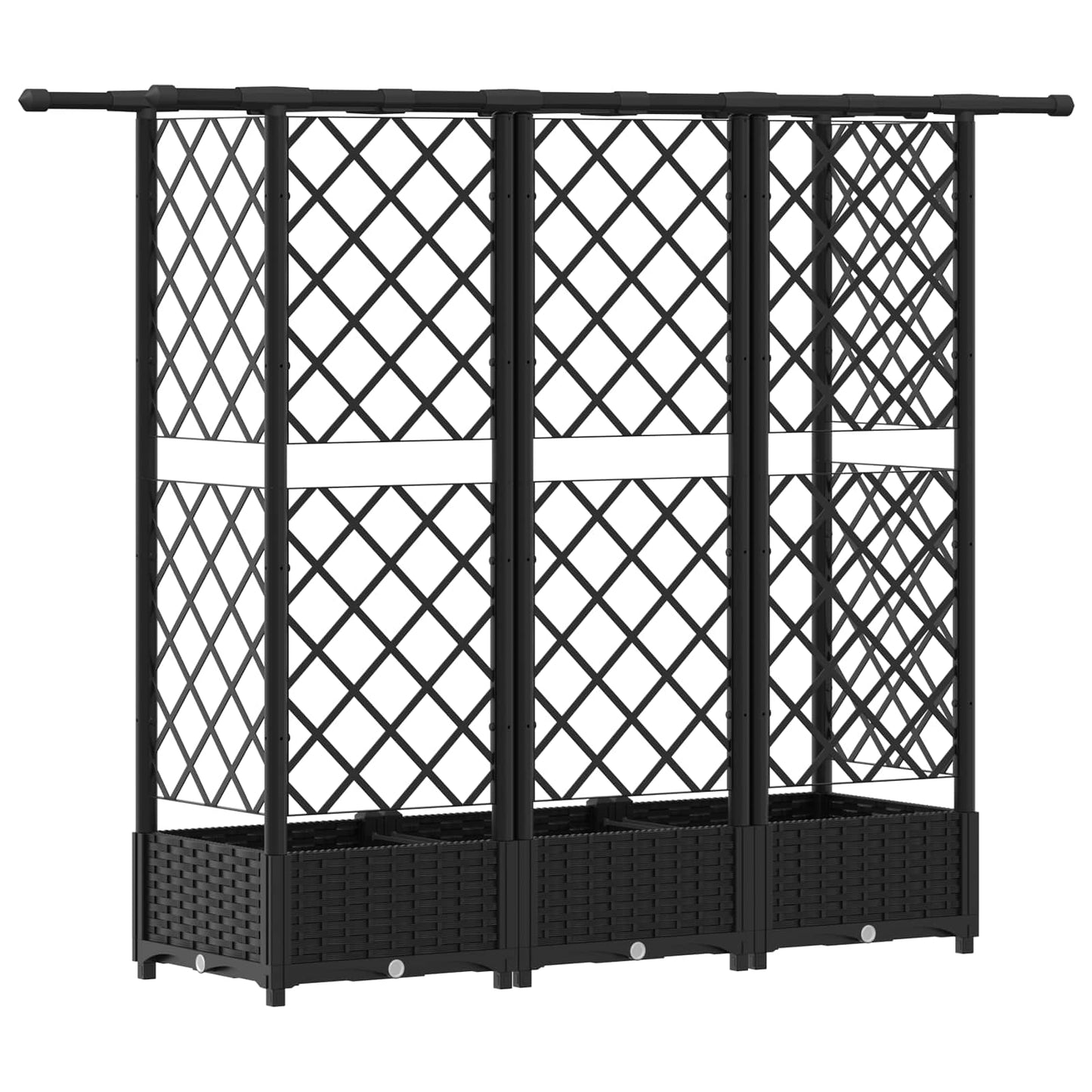 Hevet Bed med Trellis og Tak Svart 164 x 40 x 121 cm PP