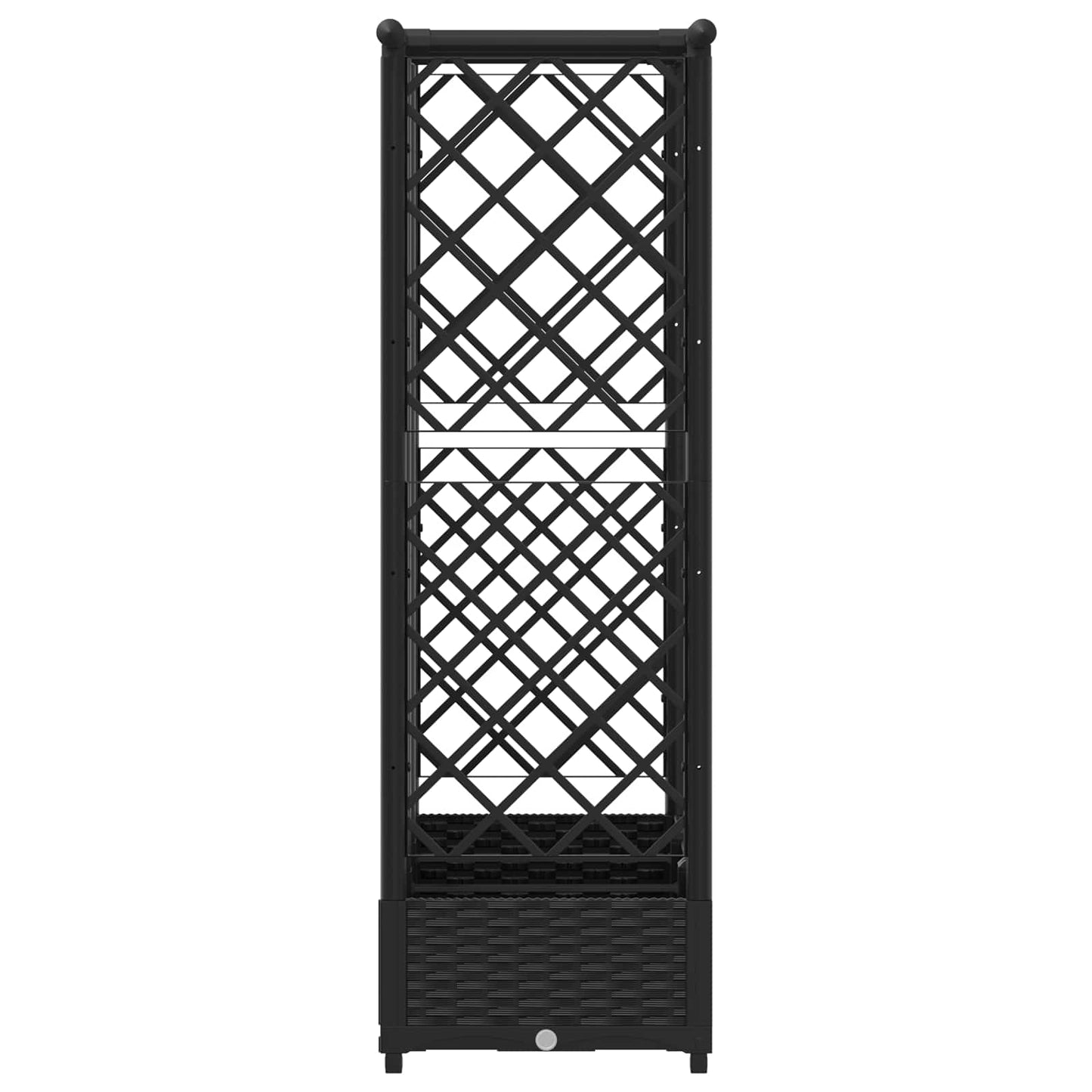 Hevet Bed med Trellis og Tak Svart 164 x 40 x 121 cm PP