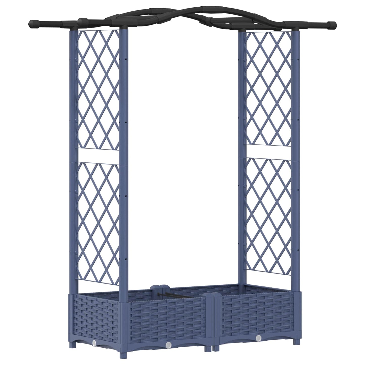 Hevet Bed med Trellis og Tak Grå 124 x 40 x 125 cm PP