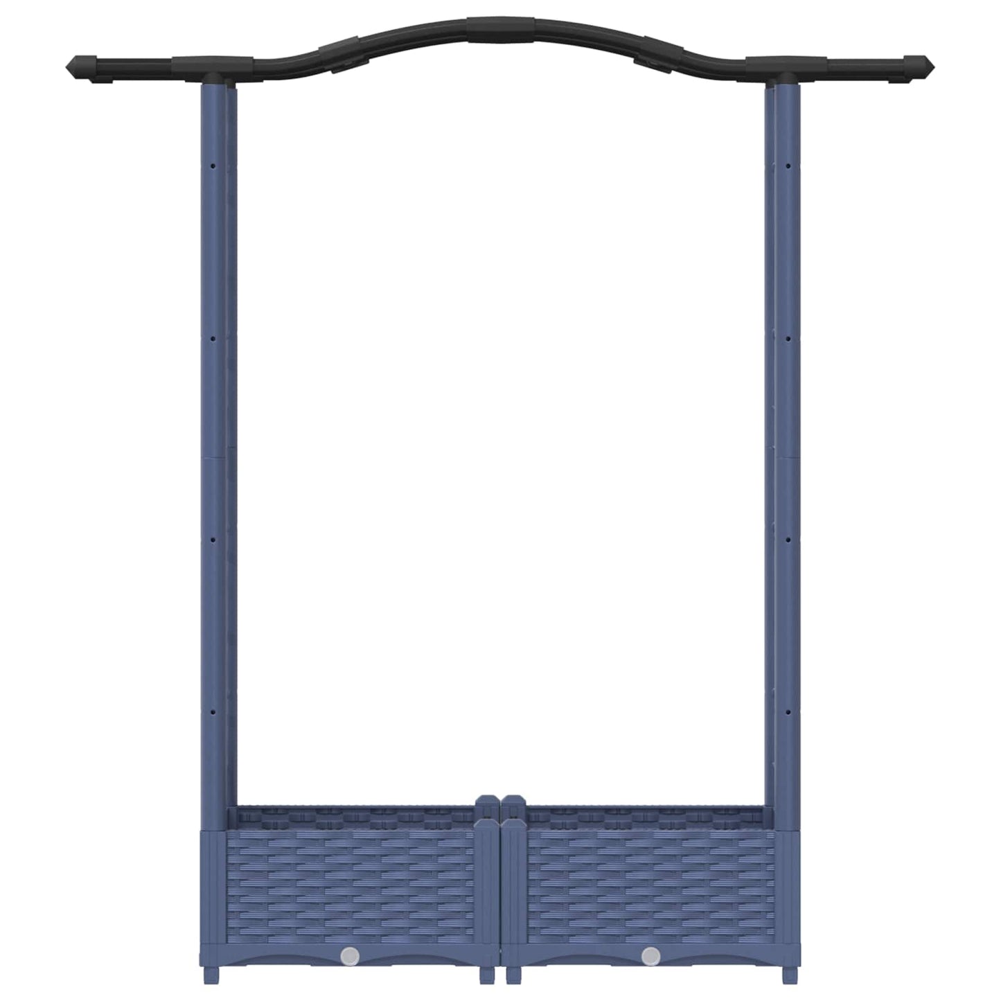 Hevet Bed med Trellis og Tak Grå 124 x 40 x 125 cm PP