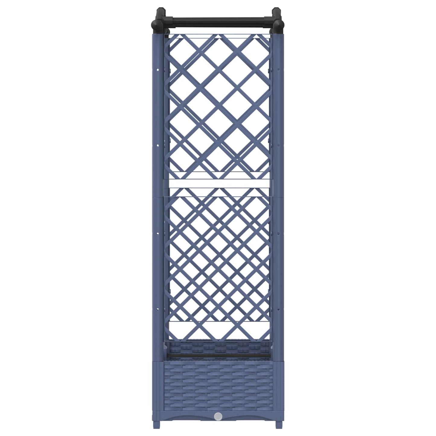Hevet Bed med Trellis og Tak Grå 124 x 40 x 125 cm PP