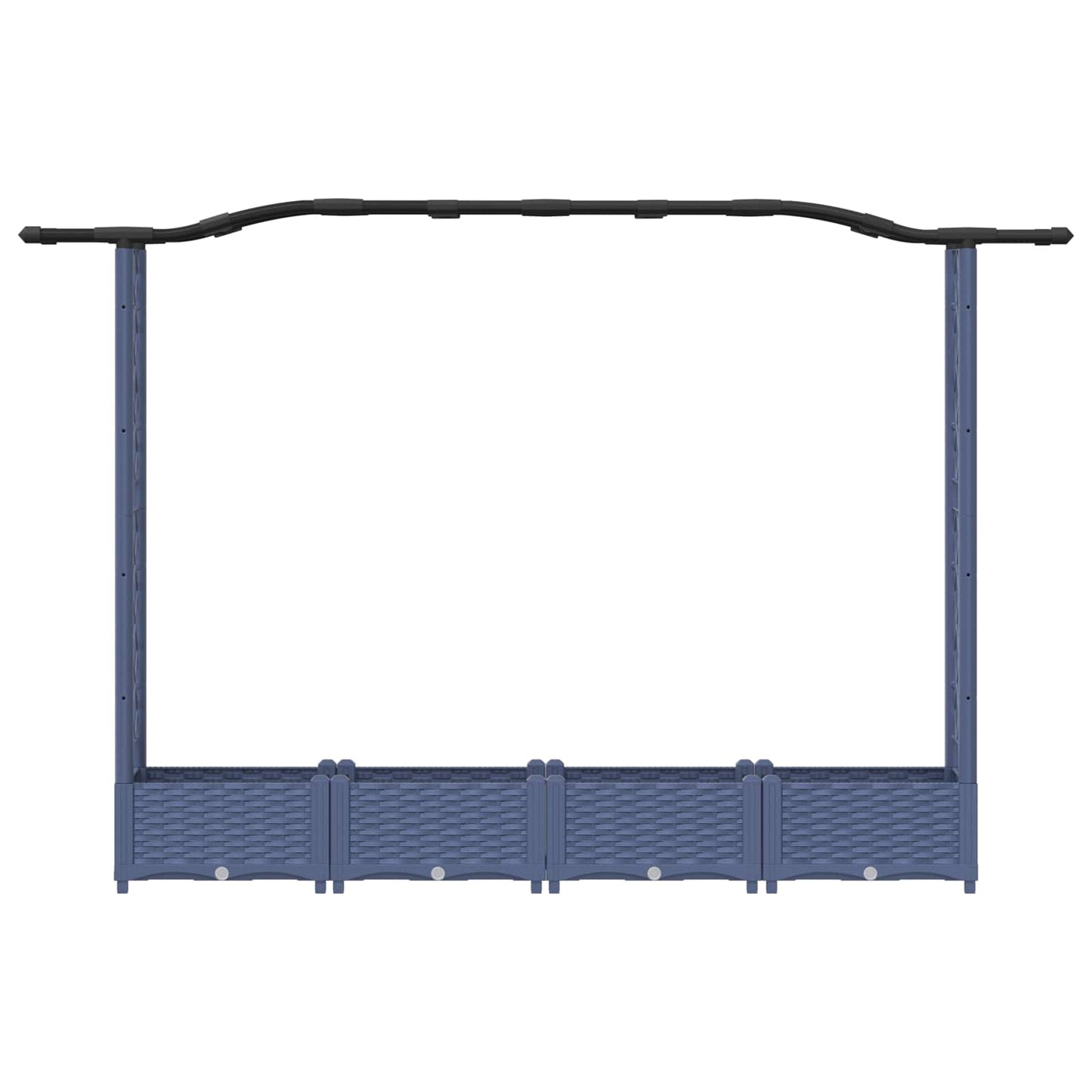 Hevet Bed med Trellis og Tak Grå 207 x 40 x 126 cm PP