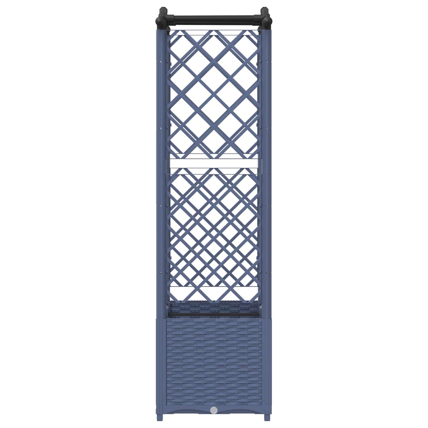 Hevet Bed med Trellis og Tak Grå 125 x 40 x 138 cm PP