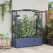 Hevet Bed med Trellis og Tak Grå 164 x 40 x 142 cm PP