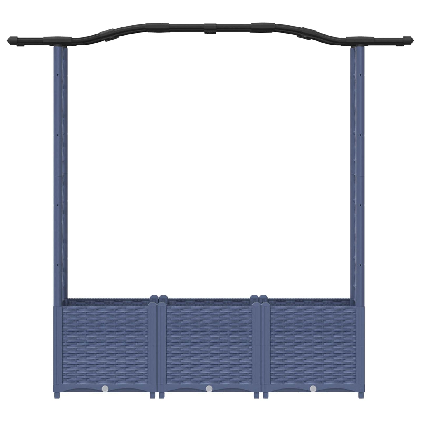 Hevet Bed med Trellis og Tak Grå 164 x 40 x 142 cm PP