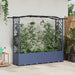 Hevet Bed med Trellis og Tak Grå 204 x 40 x 141 cm PP