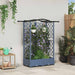 Hevet Bed med Trellis og Tak Grå 124 x 40 x 123 cm PP