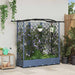 Hevet Bed med Trellis og Tak Grå 163 x 40 x 123 cm PP