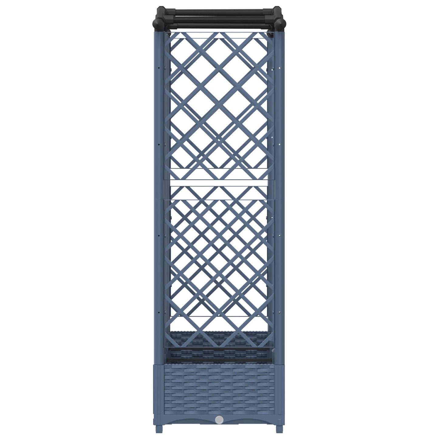 Hevet Bed med Trellis og Tak Grå 163 x 40 x 123 cm PP