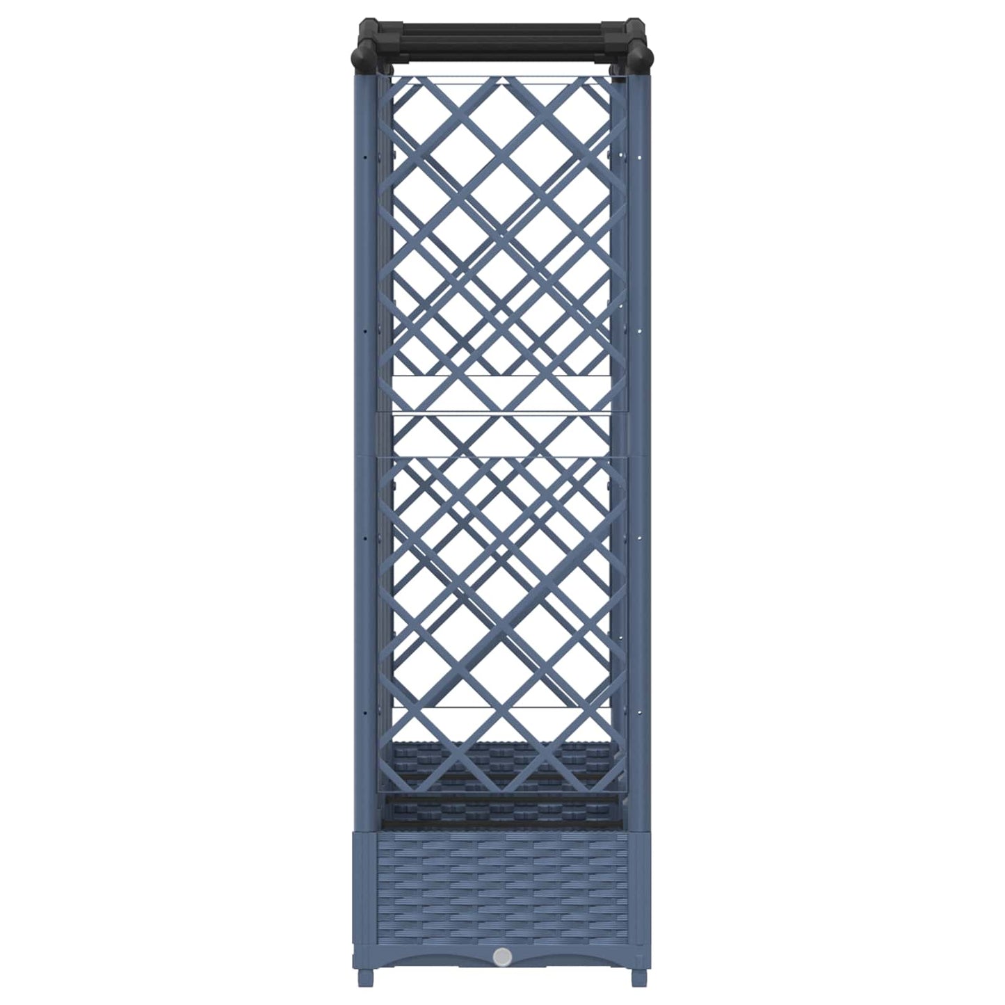 Hevet Bed med Trellis og Tak Grå 203,5 x 40 x 123 cm PP