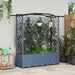 Hevet Bed med Trellis og Tak Grå 163 x 40 x 138 cm PP