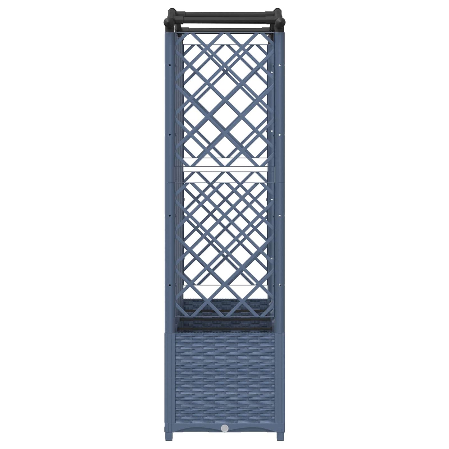 Hevet Bed med Trellis og Tak Grå 204 x 40 x 138 cm PP