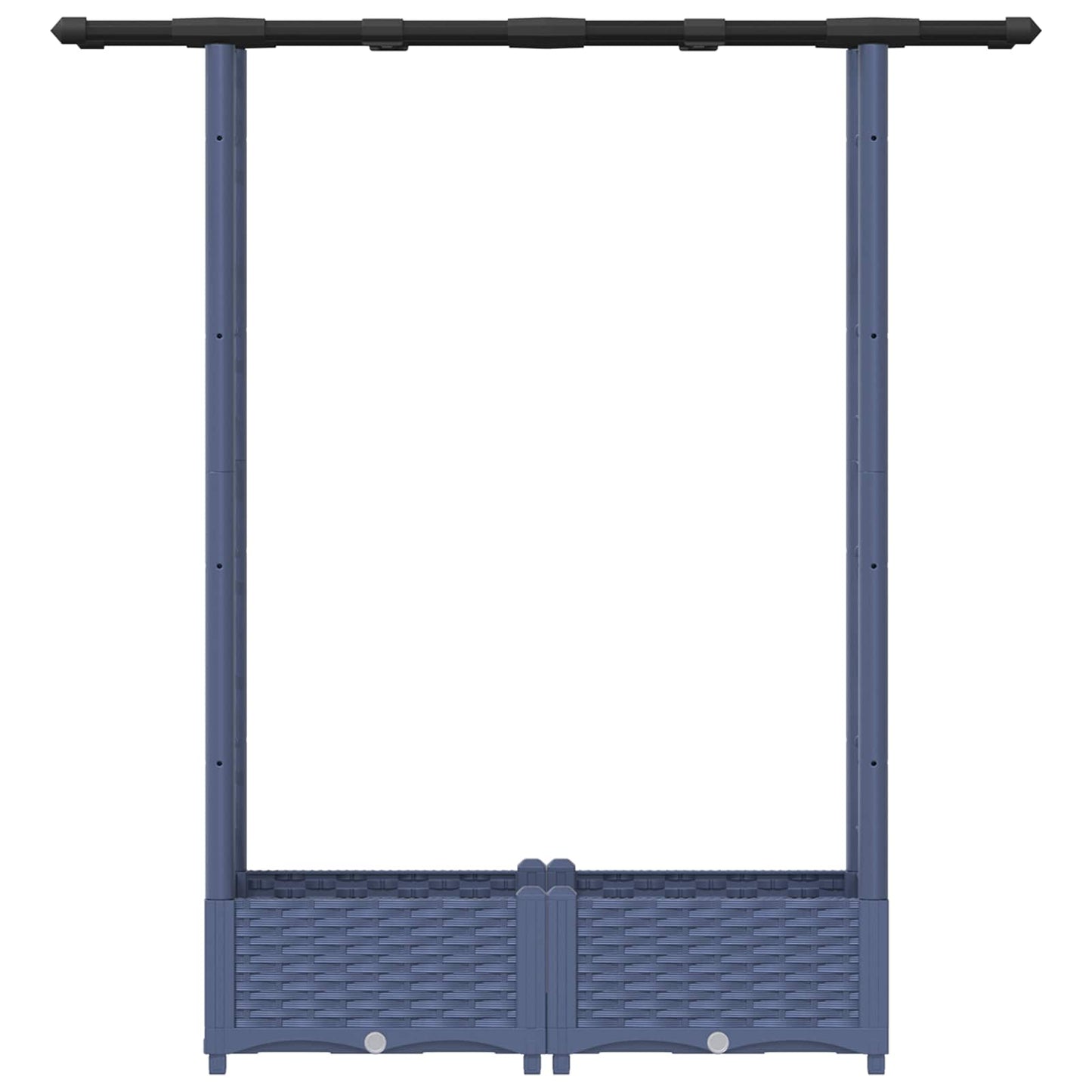 Hevet Bed med Trellis og Tak Grå 122,5 x 40 x 123 cm PP