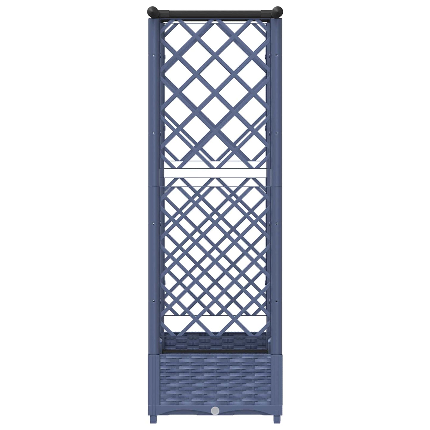 Hevet Bed med Trellis og Tak Grå 122,5 x 40 x 123 cm PP