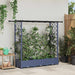 Hevet Bed med Trellis og Tak Grå 164 x 40 x 123 cm PP