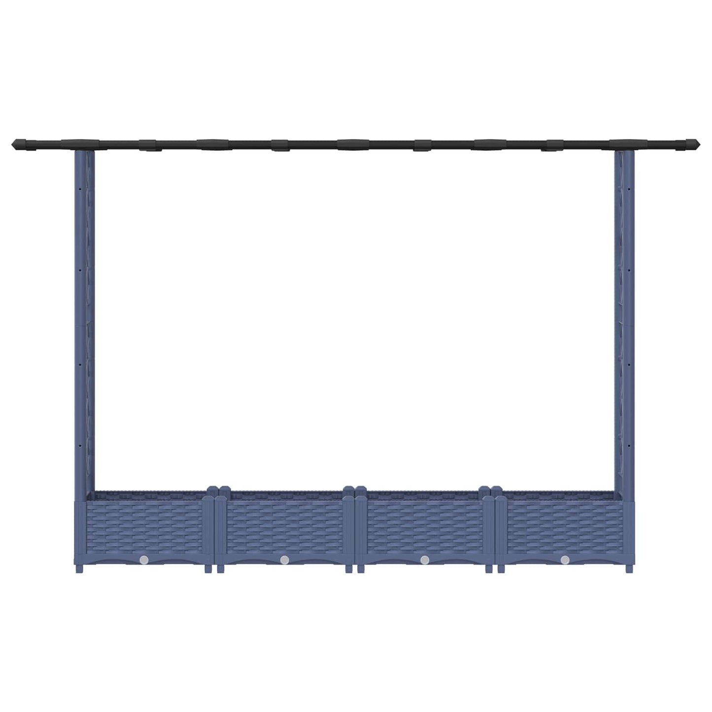 Hevet Bed med Trellis og Tak Grå 203 x 40 x 123 cm PP