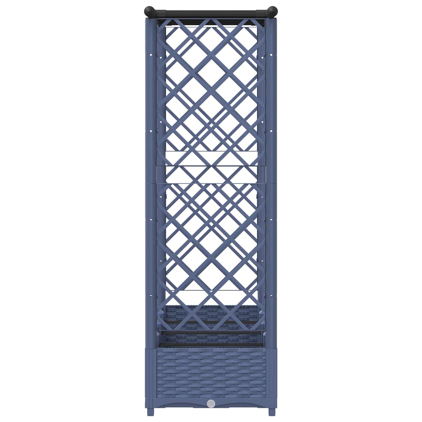 Hevet Bed med Trellis og Tak Grå 203 x 40 x 123 cm PP