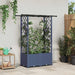 Hevet Bed med Trellis og Tak Grå 124,5 x 40 x 138 cm PP