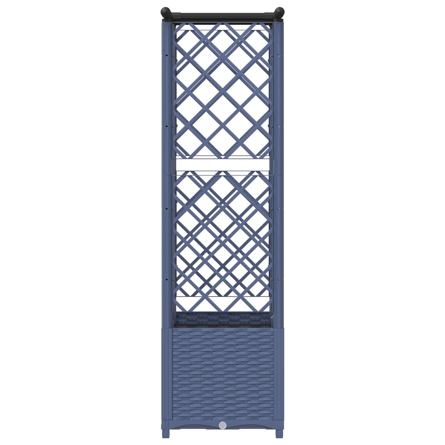 Hevet Bed med Trellis og Tak Grå 124,5 x 40 x 138 cm PP