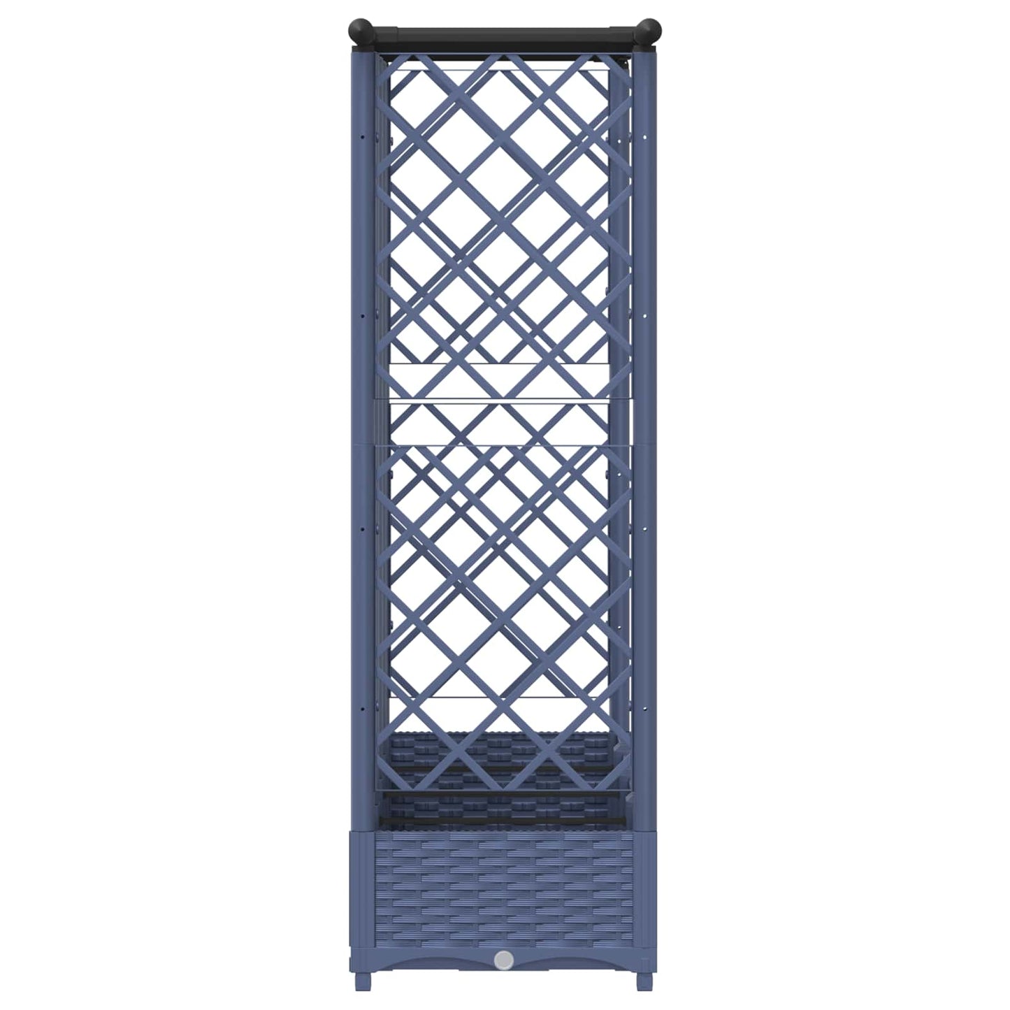 Hevet Bed med Trellis og Tak Grå 202,5 x 40 x 121 cm PP