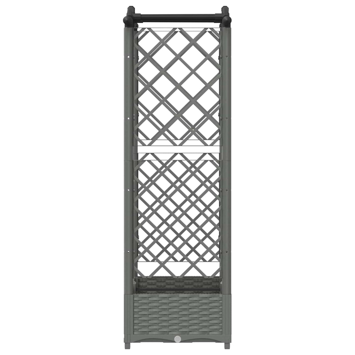 Hevet Bed med Trellis og Tak Lysegrå 124 x 40 x 125 cm PP