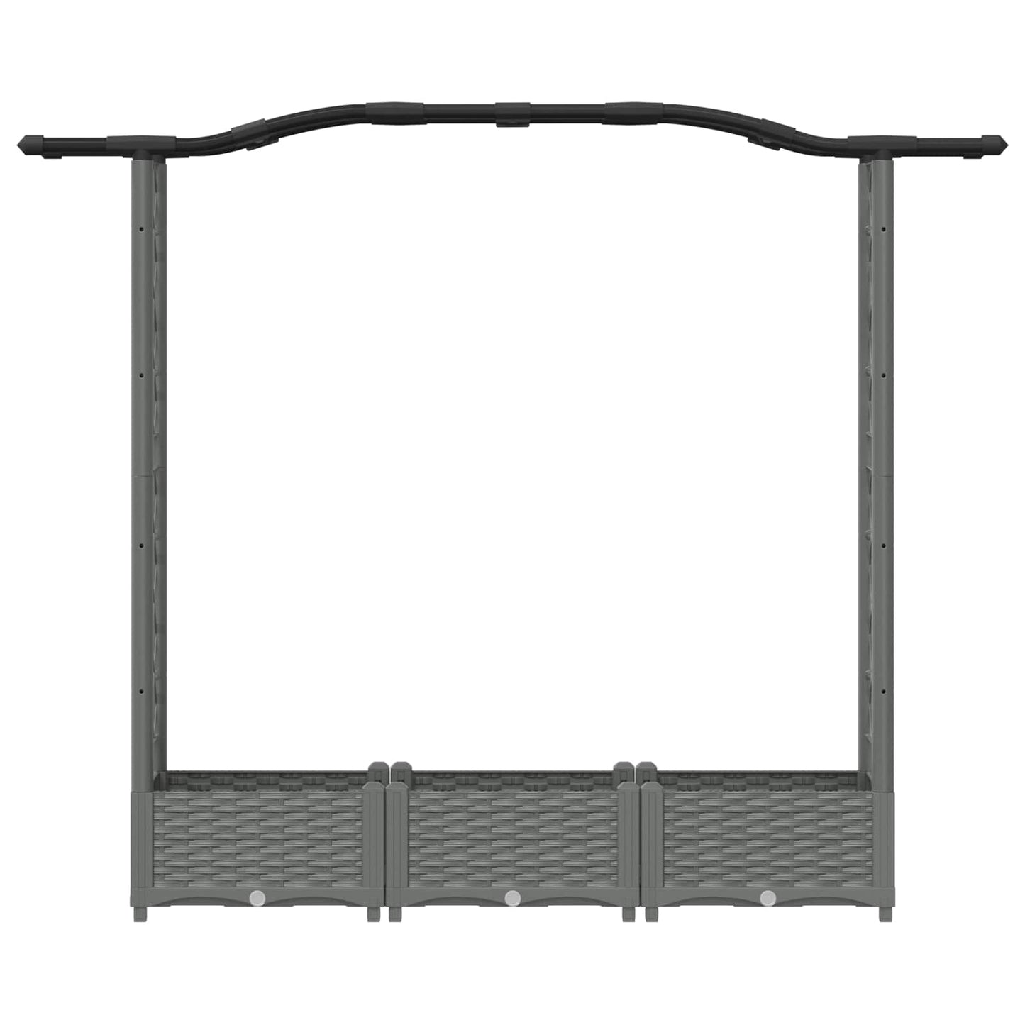 Hevet Bed med Trellis og Tak Lysegrå 169 x 40 x 125 cm PP