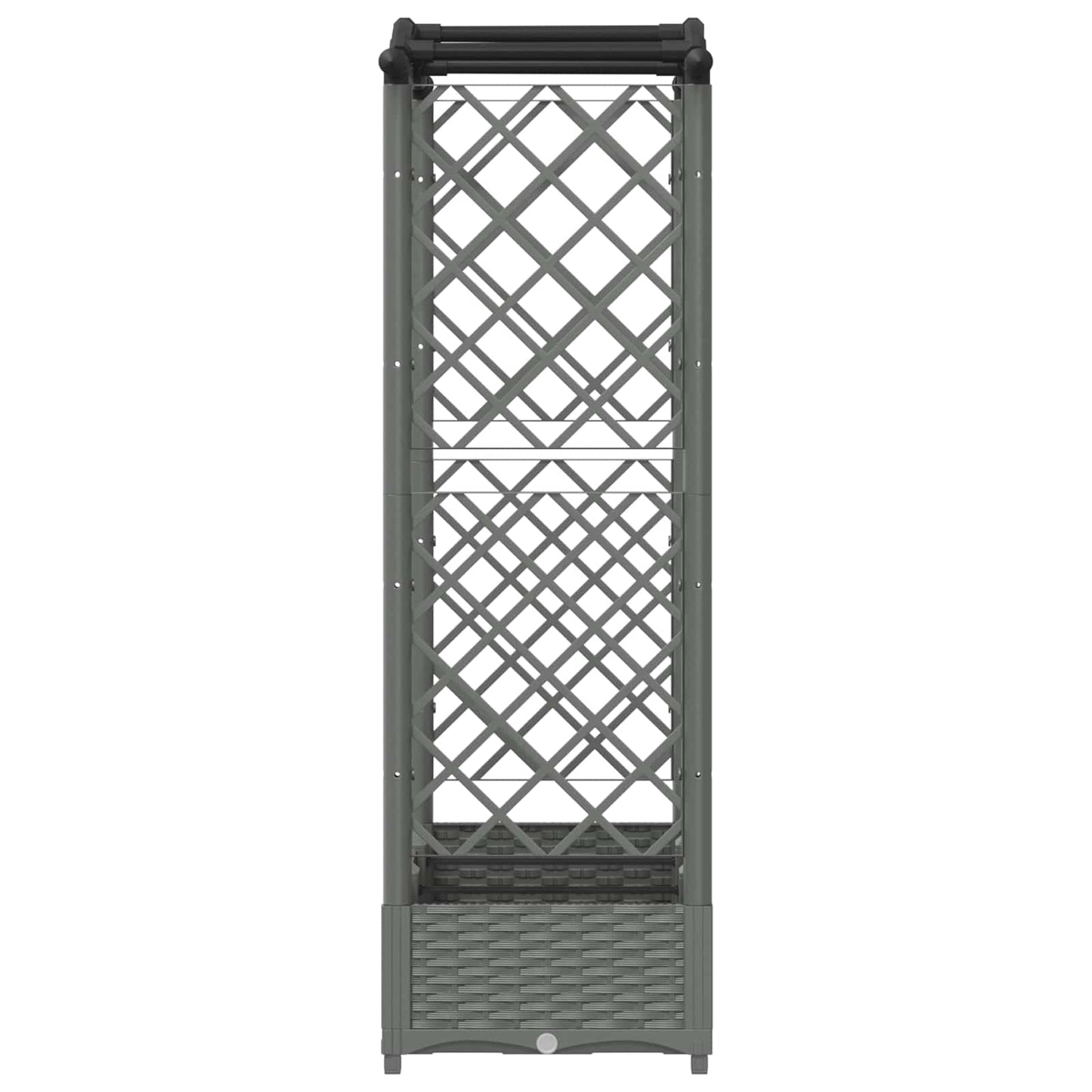 Hevet Bed med Trellis og Tak Lysegrå 169 x 40 x 125 cm PP