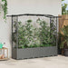 Hevet Bed med Trellis og Tak Lysegrå 204 x 40 x 141 cm PP