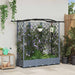 Hevet Bed med Trellis og Tak Lysegrå 163 x 40 x 123 cm PP