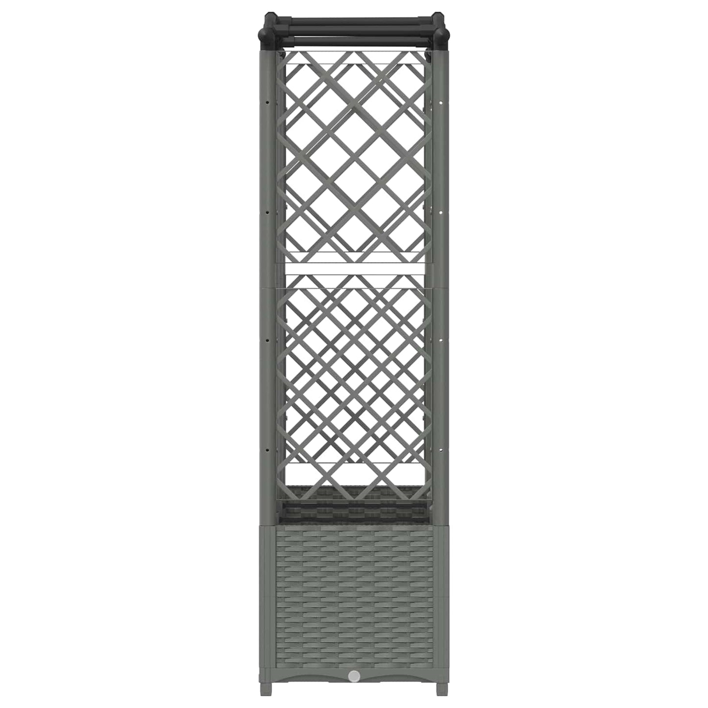 Hevet Bed med Trellis og Tak Lysegrå 163 x 40 x 138 cm PP
