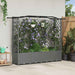 Hevet Bed med Trellis og Tak Lysegrå 204 x 40 x 138 cm PP