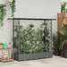 Hevet Bed med Trellis og Tak Lysegrå 164 x 40 x 123 cm PP
