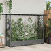 Hevet Bed med Trellis og Tak Lysegrå 203 x 40 x 121 cm PP
