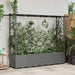 Hevet Bed med Trellis og Tak Lysegrå 203 x 40 x 136 cm PP