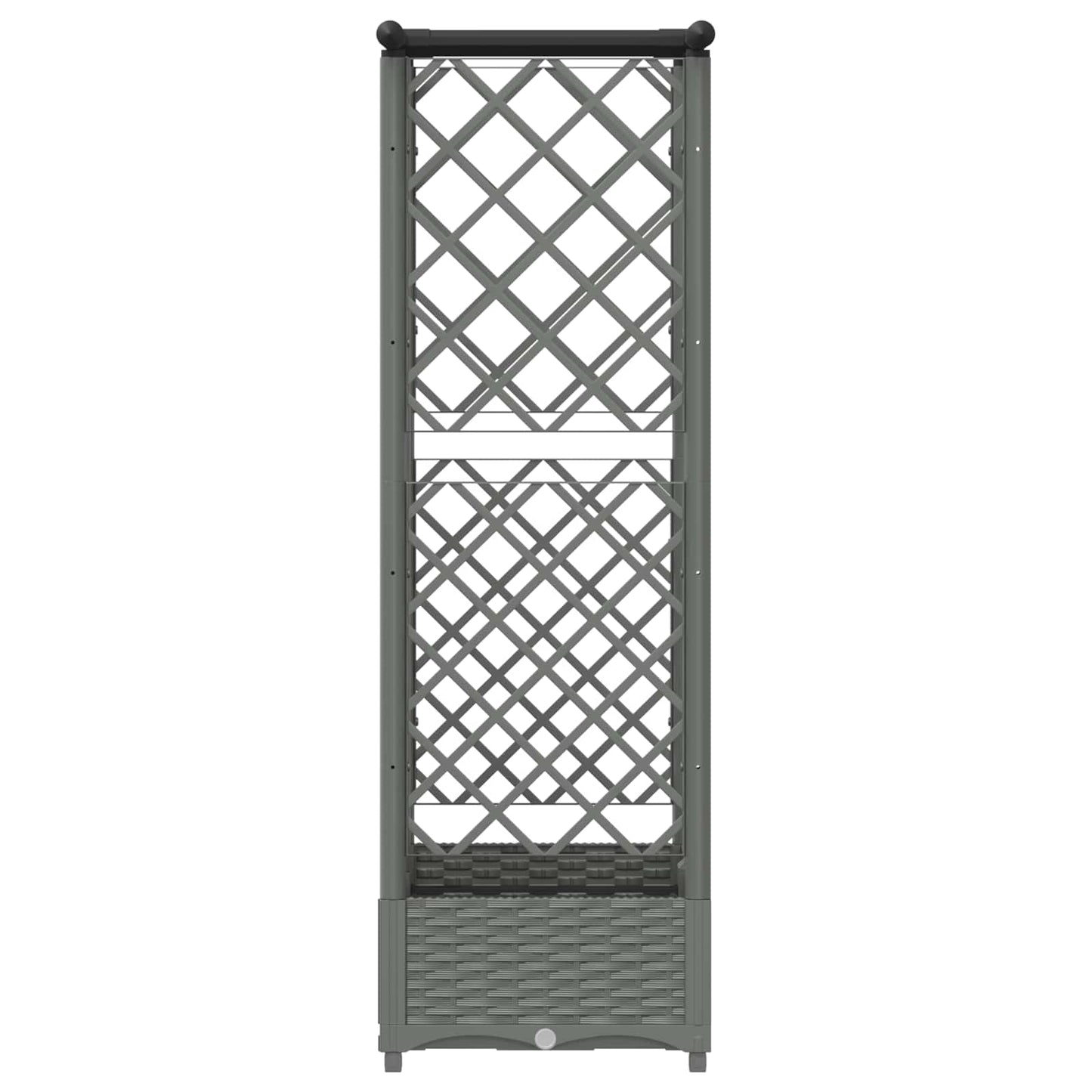 Hevet Bed med Trellis og Tak Lysegrå 124 x 40 x 121 cm PP