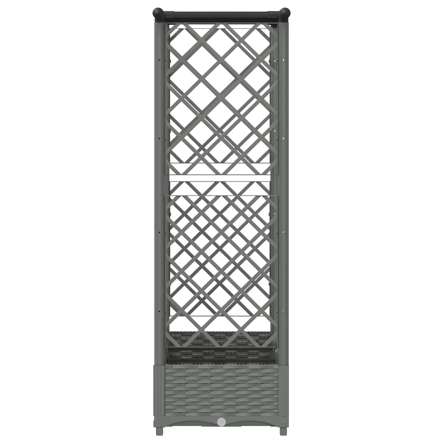 Hevet Bed med Trellis og Tak Lysegrå 164 x 40 x 121 cm PP
