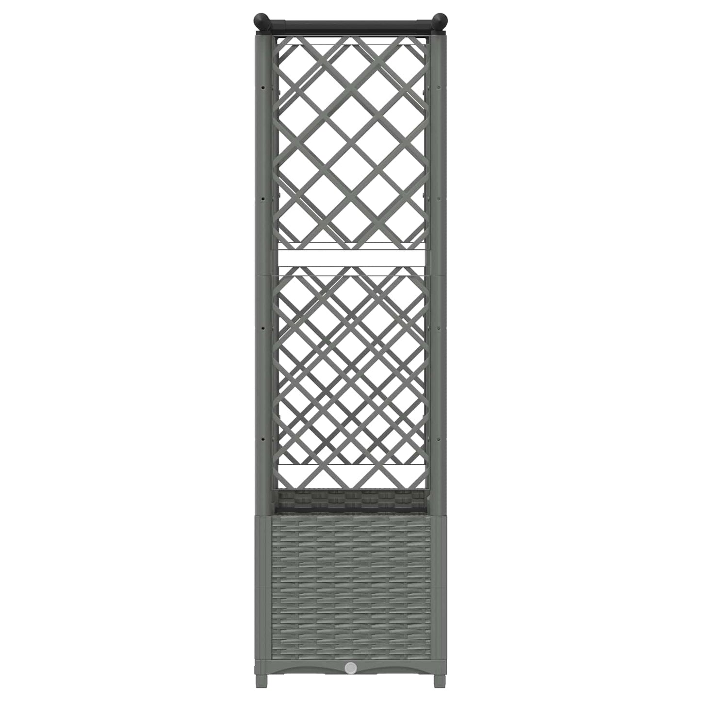 Hevet Bed med Trellis og Tak Lysegrå 124 x 40 x 136 cm PP