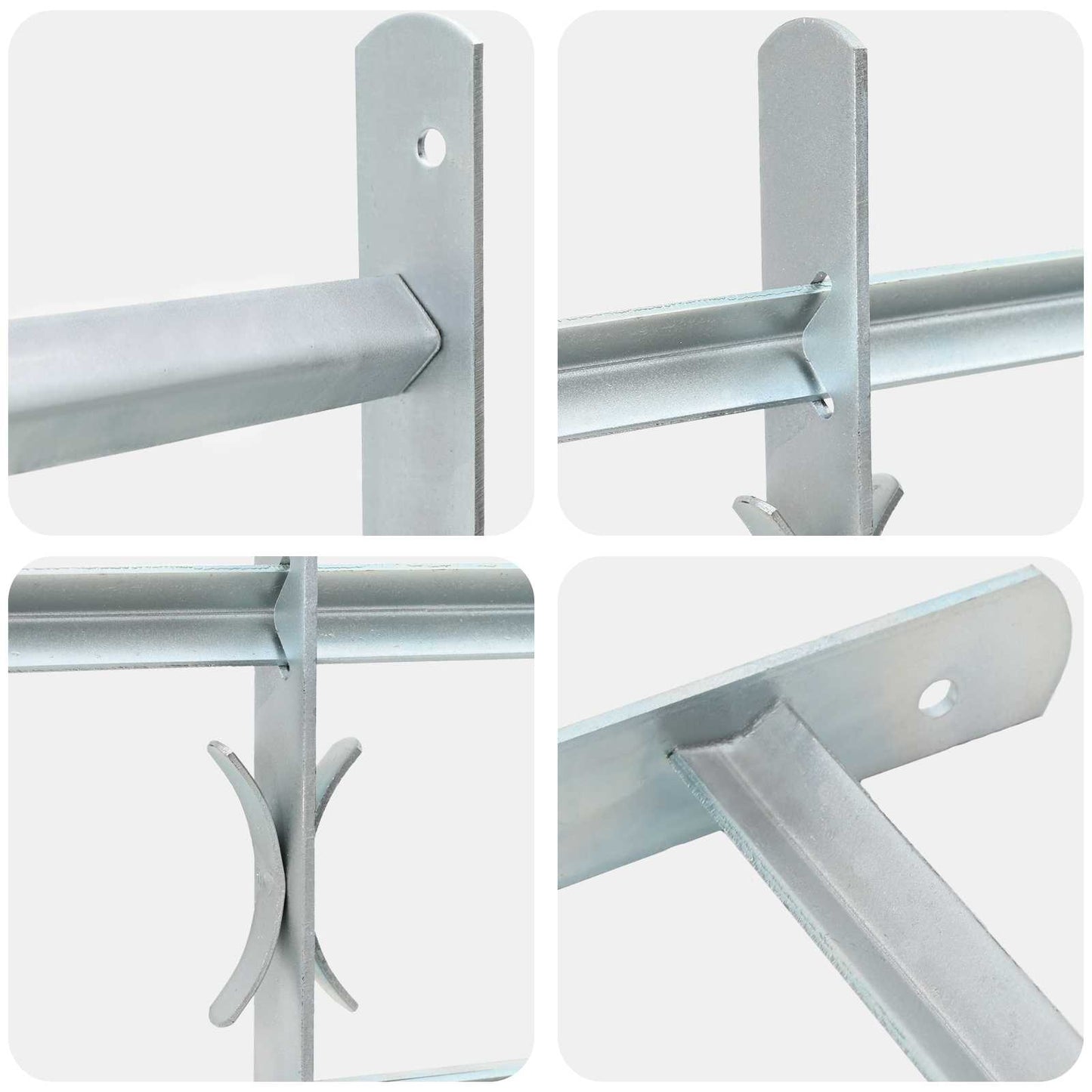 Sikkerhetsgitter for vinduer med 2 tverrbjelker 3 pcs