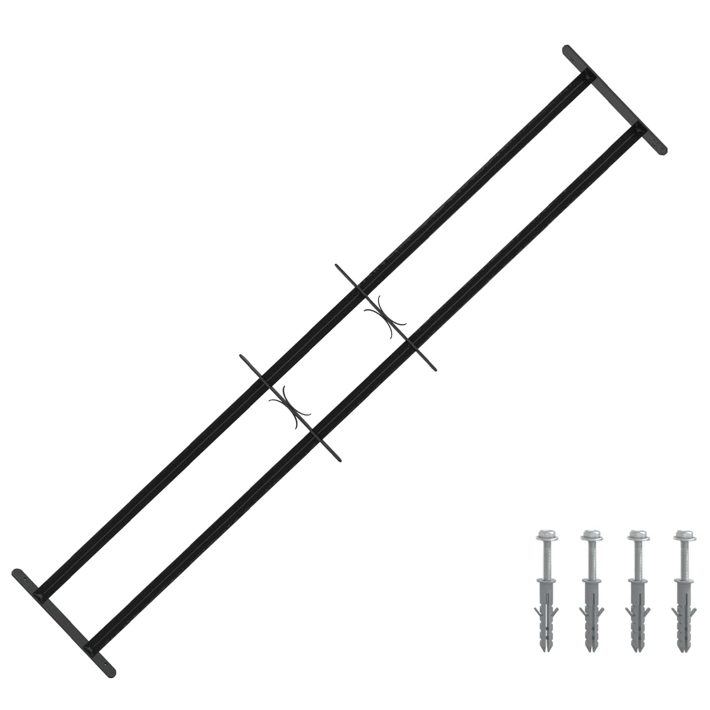 Sikkerhetsgitter for vinduer med 2 tverrbjelker 3 pcs 93-174 cm