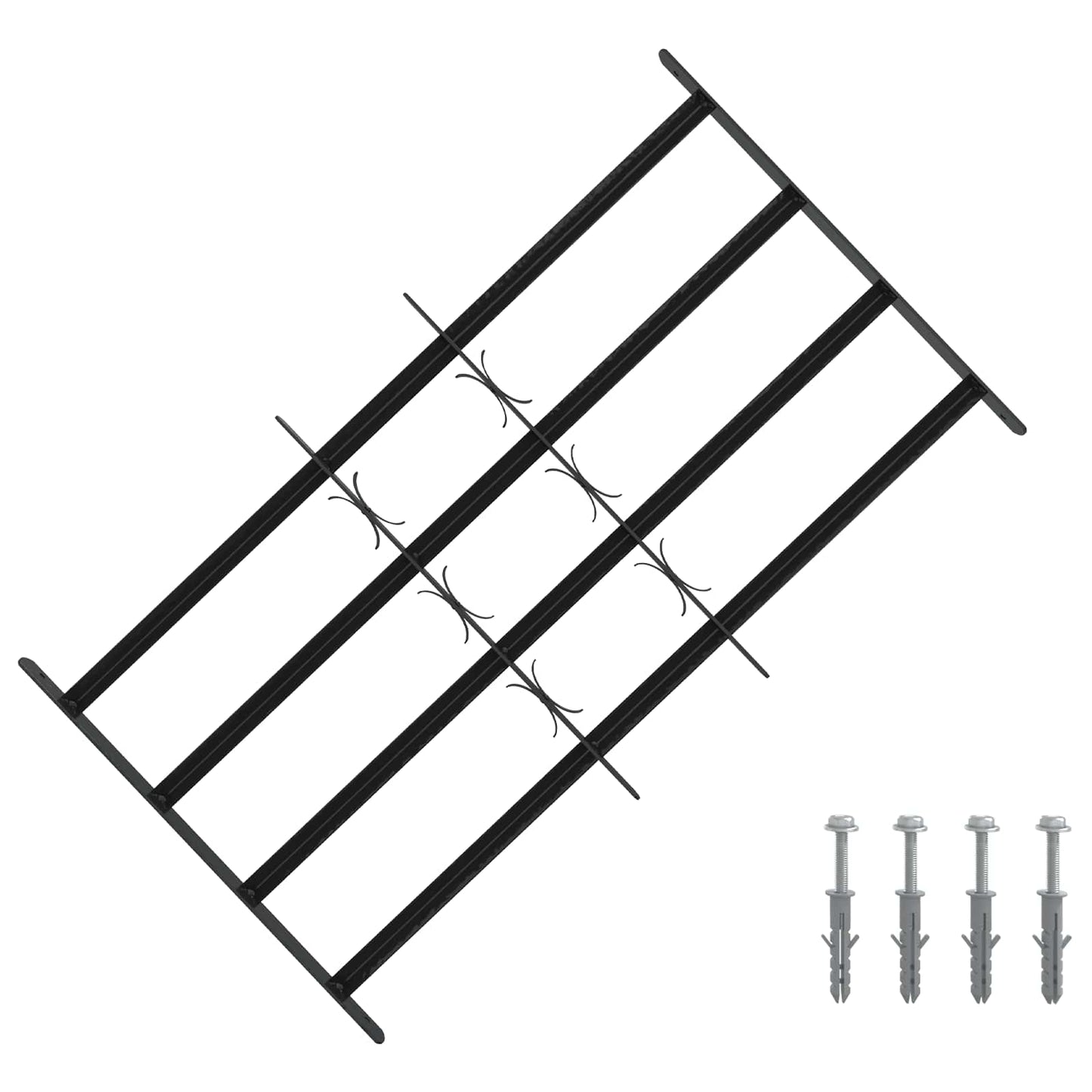 Sikkerhetsgitter for vinduer med 4 tverrbjelker 3 pcs 63-114 cm