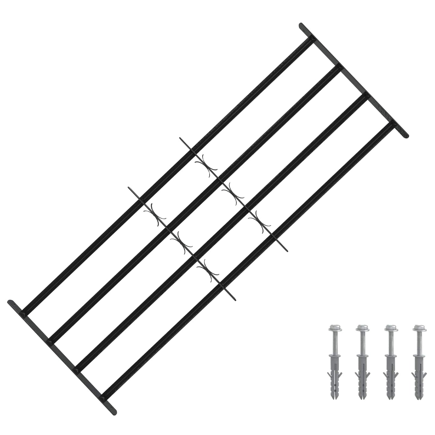 Sikkerhetsgitter for vinduer med 4 tverrbjelker 3 pcs 93-174 cm